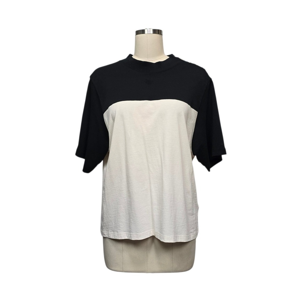 Nation LTD Los Angeles Womens XL Organic Cotton Colorblock Snap Shoulder Tee